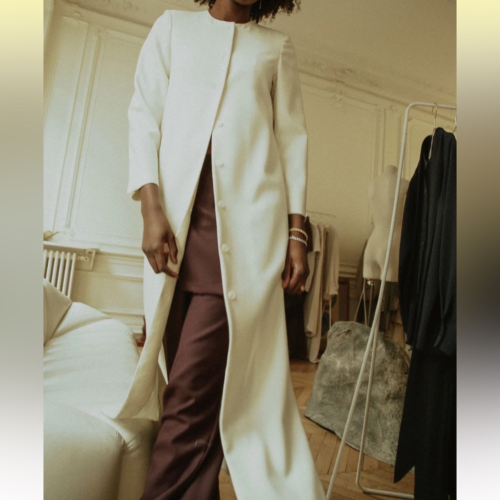 NWOT Sloan crepe long cardigan coat, size 1 (small)